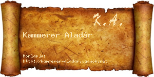 Kammerer Aladár névjegykártya